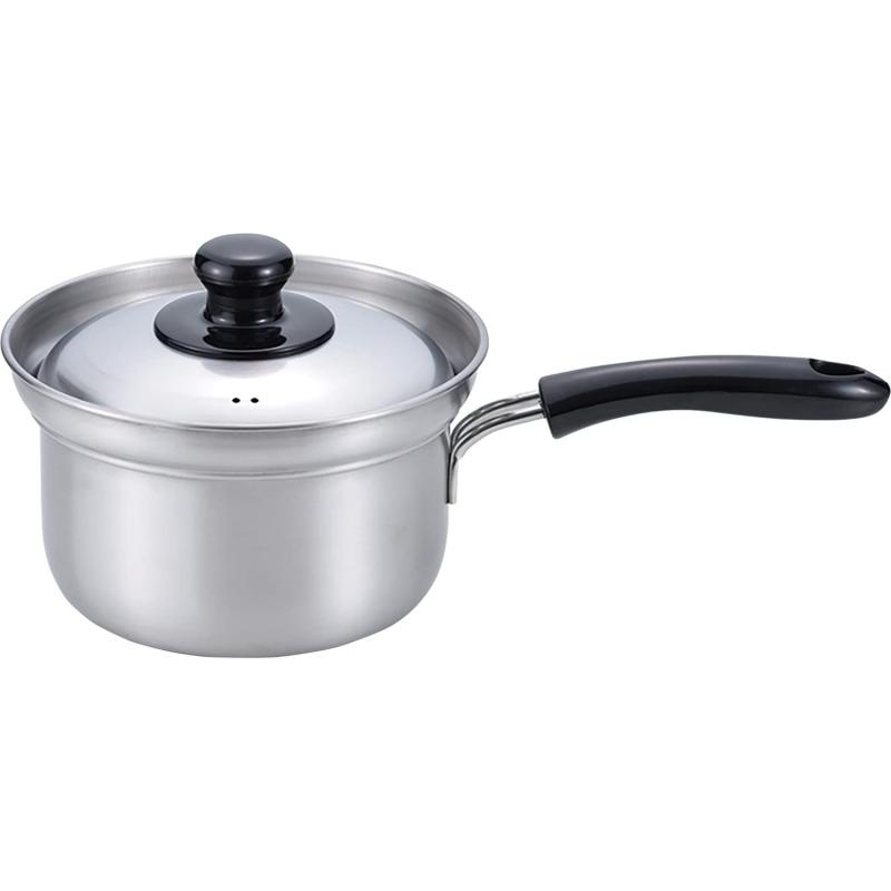 Sauce Pans - 和平フレイズ 燕三条 ふきこぼれにくい 片手鍋 16cm 蓋付 ステンレス IH・ガス対応 燕三(えんぞう) EM-006