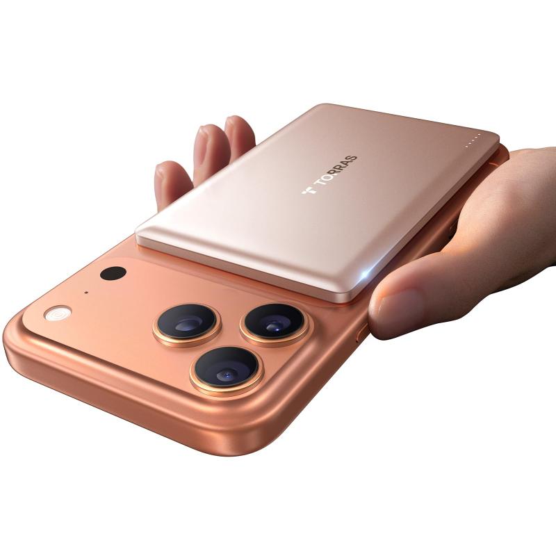 TORRAS MiniMag モバイル バッテリー MagSafe対応 Ultra Slim コンパクト マグネット式 ワイヤレス充電 Power Bank 5000mAh 急速充電 軽量 小型 CCC/PSE認証済 iPhone12～17対応 デザート