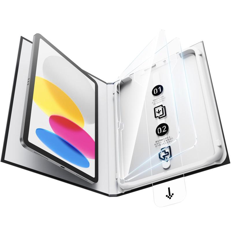 SmartDevil iPad 11世代 2025 用/iPad 10世代2022用 強化ガラスフィルム ガイドボックス付き 自動除塵 超簡単貼り付け 落下保護 気泡ゼロ 滑らかな手触り 指紋防止 アイパッド 11世代/10