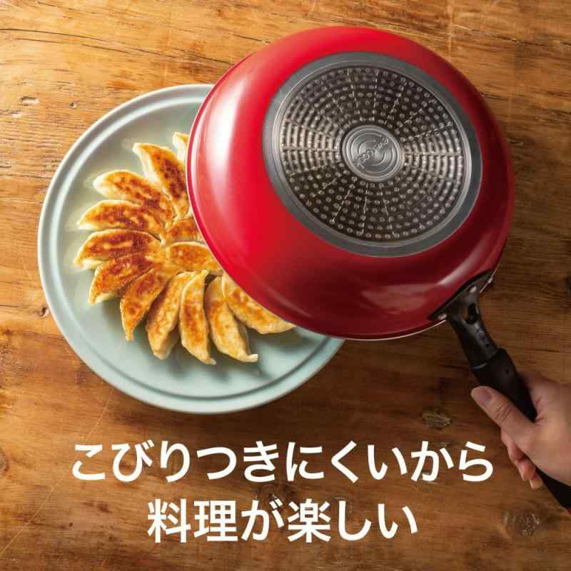 【新モデルは軽くなりました】 エバークック フライパン 20cm IH対応 ガス火対応 【500日】 こげつきにくいフライパン PFOA PFOS フリー レッド ドウシシャ
