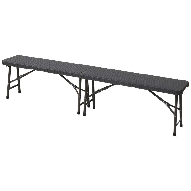 ガーデンマスター(Gardenmaster) 折りたたみガーデンベンチ 幅183×奥行28×高さ43.5cm ウィッカー調 お庭 ベランダ テラス バルコニー ガーデンマスター ダークブラウン HFB-1828