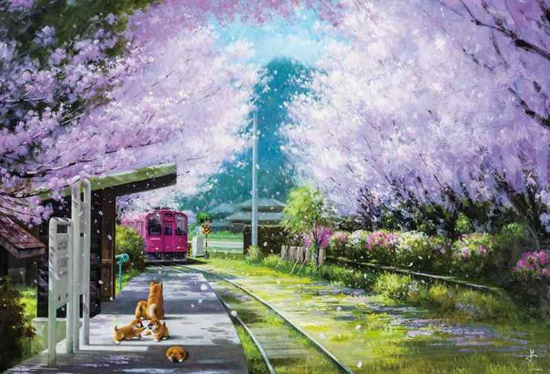 【日本製】ビバリー 1000ピース ジグソーパズル 春のプラットホーム（49×72cm）1000-052