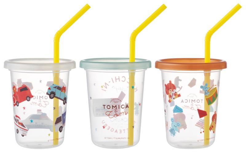 スケーター(Skater) ストロー付 タンブラー 230ml 日本製 3個 トミカとトム SIH2ST 2