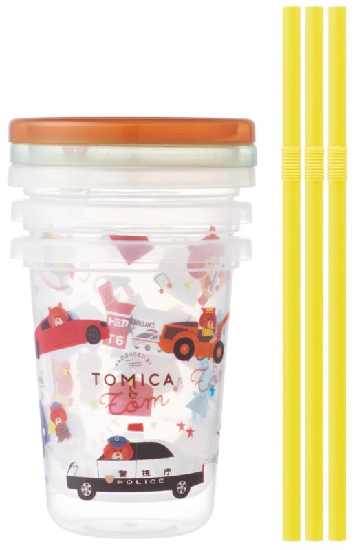 スケーター(Skater) ストロー付 タンブラー 230ml 日本製 3個 トミカとトム SIH2ST 3