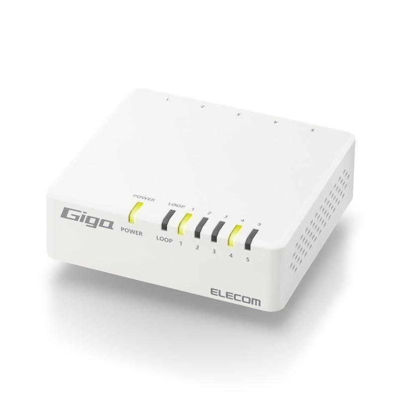 エレコム スイッチングハブ ギガビット対応 5ポート AC電源 ホワイト EHC-G05PA4-W