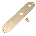 Musiclily Pro 32mm スチール製 テレキャスター用コントロールプレート ナローポットホールとスイッチ角度有りタイプTele TLエレキギター用、ゴールド