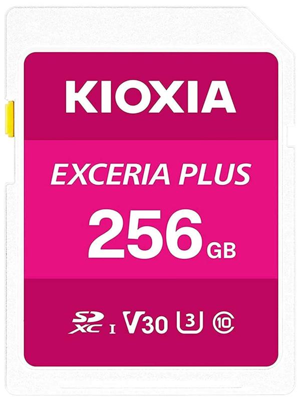 Kioxia 256GB Exceria Plus SDメモリーカード SDXC UHS-I U3 Class 10 V30 4K ビデオ録画LNPL1M256GG4