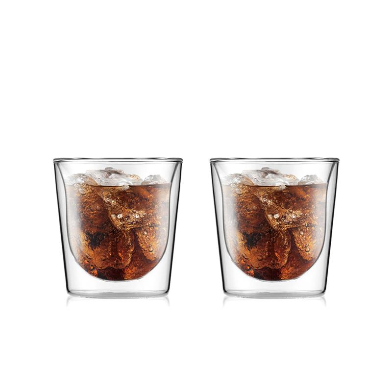 BODUM ボダム グラス コップ タンブラー SKAL スカル ダブルウォール グラス 200ml 2個セット 保温保冷性 二重構造 耐熱ガラス 電子レンジ可 オーブン可 食洗器可 冷凍庫可 10593-10