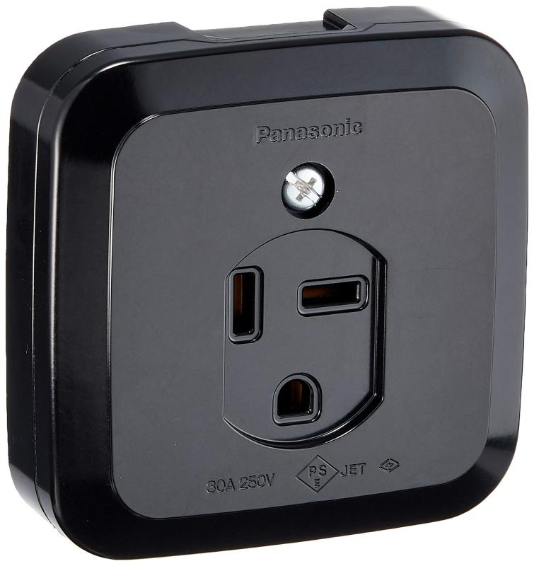 パナソニック(Panasonic) 小型接地2P30A角型コンセント 250V ブラック WK3730Bカラー:ブラック定格:接地2P 30A 250V発売日:2004年7月21日
