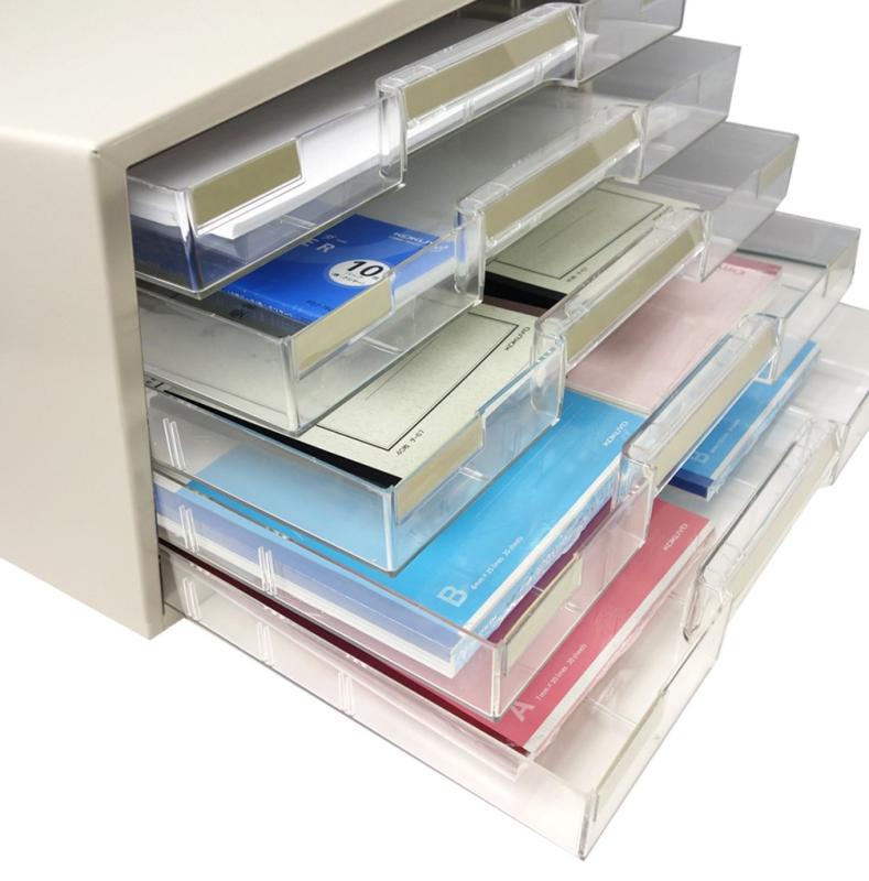 コクヨ レターケース 透明引き出し B4横 5段 LC-YBG5M