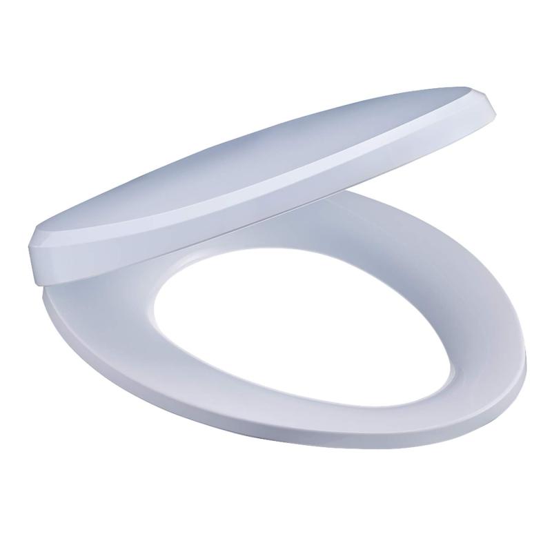 SANEI(サンエイ) 普通便座 前丸便座 ソフト閉止 簡単取付 ワンタッチ着脱 ブルー PW9032-B