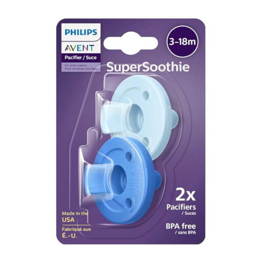 フィリップス Philips Avent Soothie Pacifier おしゃぶり シリコーン 3-18ヶ月用 2個パック (スカイブルー&ライトブルー) フィリップス Philips Avent Soothie Pacifier おしゃぶり シリコーン 3-18ヶ月用 2個パック (スカイブルー&ライトブルー)