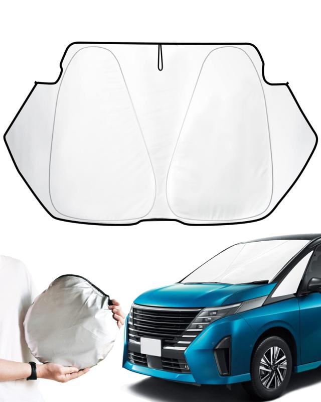 LANTU サンシェード 日産 新型 セレナ C28 専用ワンタッチサンシェード 車 フロントガラス用 車種専用 ピッタリサイズ 内装劣化防止 4層構造 車中泊 カスタムパーツ uvカット SERENA（6代目）NC28/