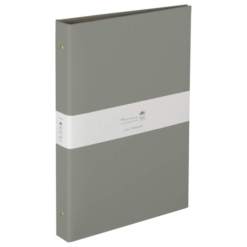 ナカバヤシ Harmaa（ハルマー） バインダー式ポケットアルバム L判3段 A-HR3Y-201-N グレー