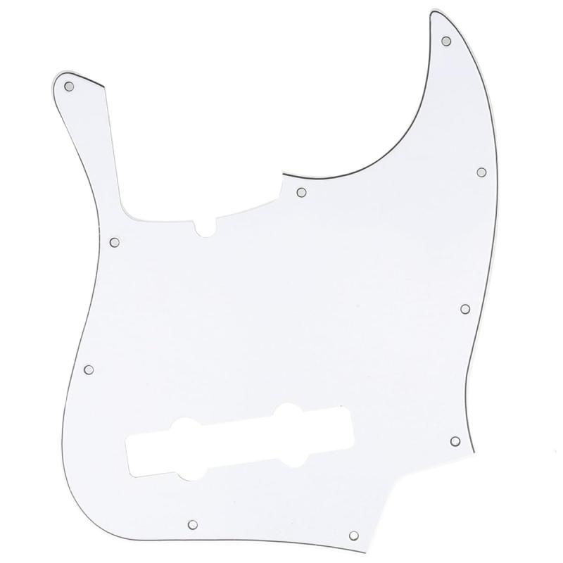 Musiclily Pro 10穴 JBジャズベース用ピックガード5弦Fender American Jazz Bass用、白3P