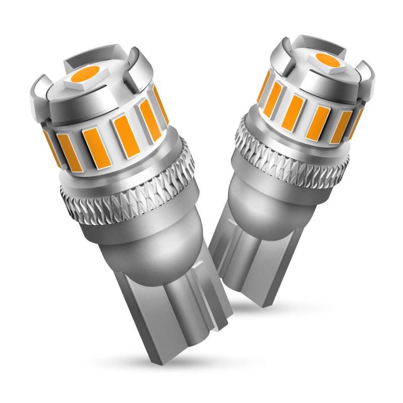 OXILAM T10 LED アンバー サイドウインカー 高輝度 爆光 CANBUSキャンセラー内蔵 イエロー ルームランプ ポジションランプ カーテシーランプ トランクランプ 無極性 DC9-18V 車用 車検対応 2個入