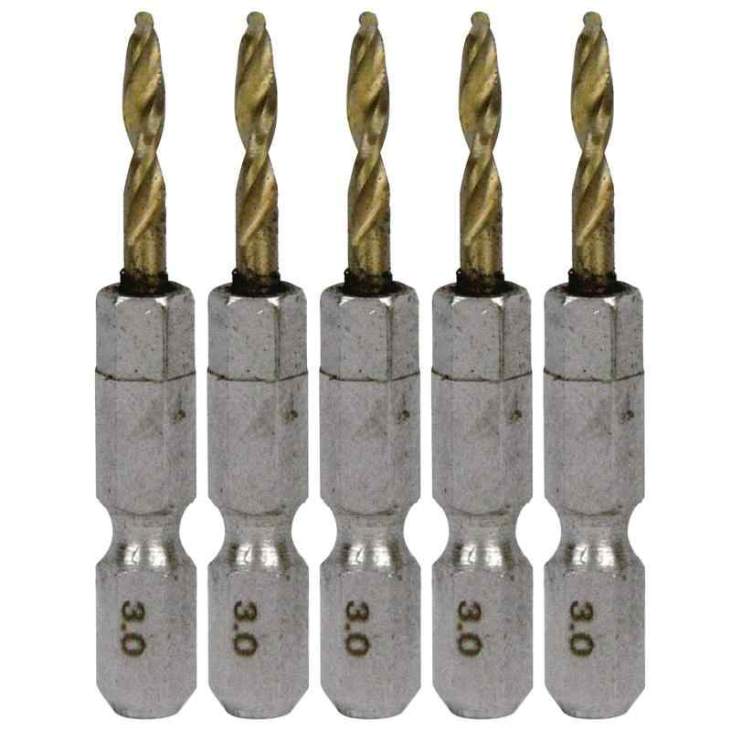 SK11(エスケー11) 六角軸Tin鉄ドリル 極短 5本組 3.0mm