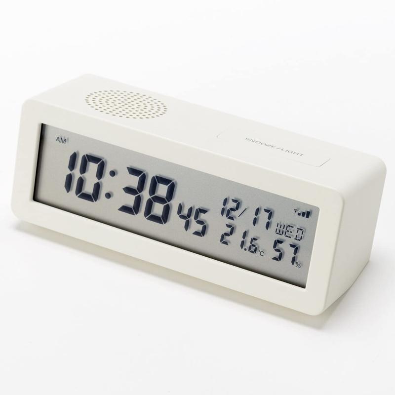 無印良品 デジタル電波時計(大音量アラーム機能付) MJ-RDCLA(W)1 44581490 白 幅148×奥行64×高さ59mm [2]
