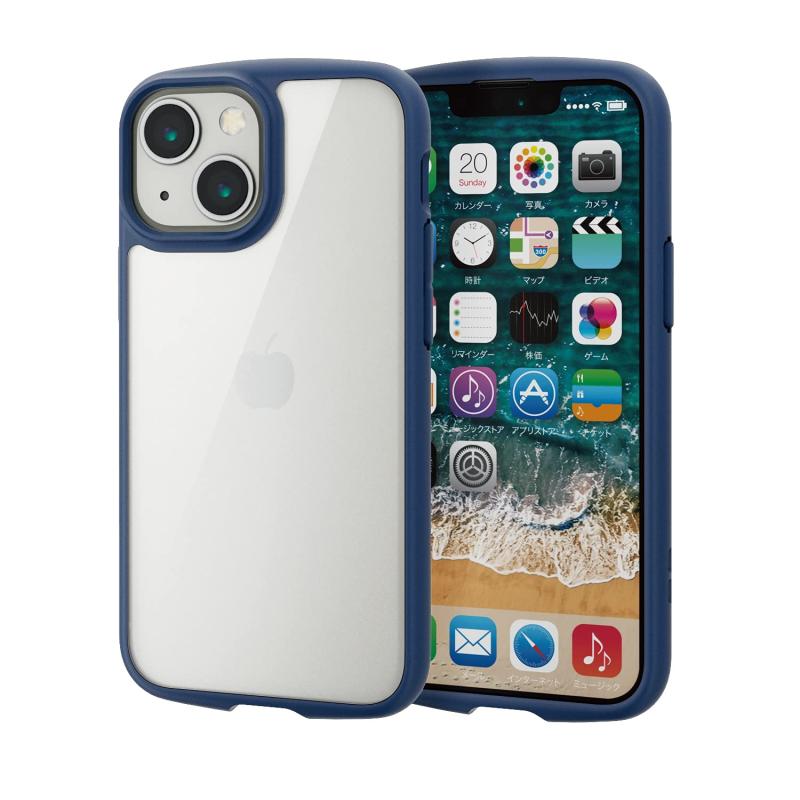 乐天商城 - エレコム iPhone 13 mini/ハイブリッドケース/TOUGH SLIM LITE/ネイビー