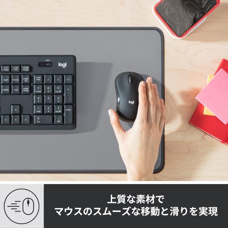 ロジクール MP20MG デスクマット 撥水 マウス マット 大型 滑り止め MP20 ミッドグレ-