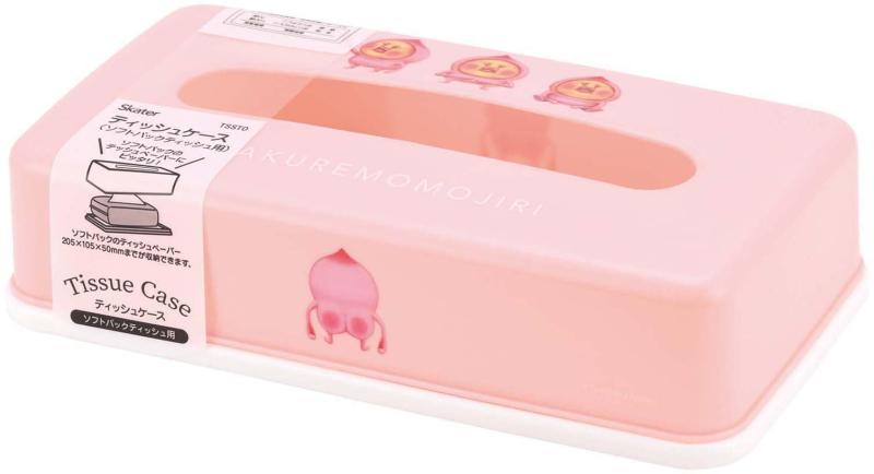 スケーター(Skater) ティッシュケース おしゃれ ティッシュボックス ティッシュカバー ティッシュペーパーストッカー ソフトパック用 こびとづかん 桃尻 TSST0-A [3]