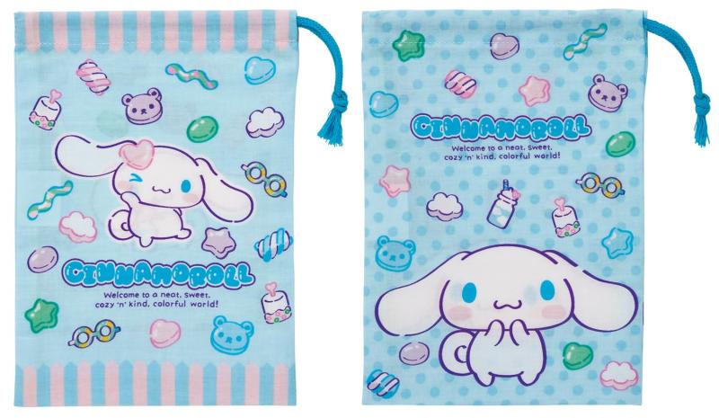 樂天商城 - スケーター(Skater) 子供用 お弁当 コップ 袋 2枚 セット 15×20cm 巾着 給食袋 日本製 サンリオ シナモロール マシュグミ KB63W-A