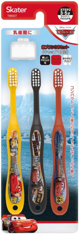樂天商城 - スケーター(Skater) 歯ブラシ 園児用 3-5才 やわらかめ 3本入 ディズニー カーズ 24 14cm TB5ST-A