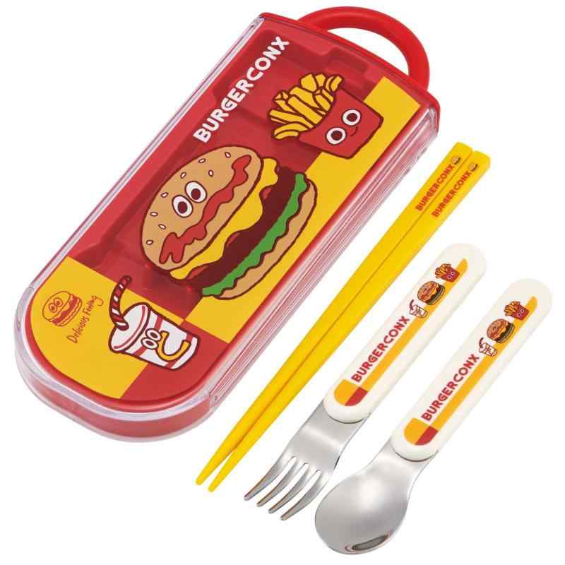 スケーター(Skater) お弁当 トリオセット 箸 スプーン フォーク バーガーコンクス フレンズ 子供用 抗..