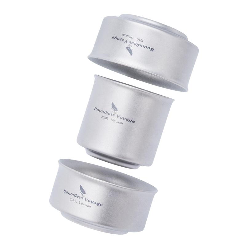 Boundless Voyage チタン おちょこ ぐい呑み 30ml 超軽量 二重構造 おしゃれ お猪口 キャンプ 熱燗 日..
