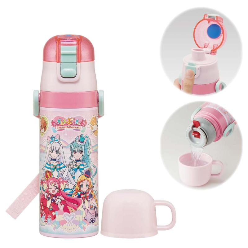 樂天商城 - スケーター(Skater) 子供用 ステンレス 水筒 2way 直飲み 470ml わんだふる ぷりきゅあ コップ飲み 430ml 子供に優しい軽量タイプ 女の子 保温・保冷waterbottle スポーツボトル かわいい キッズ 子供