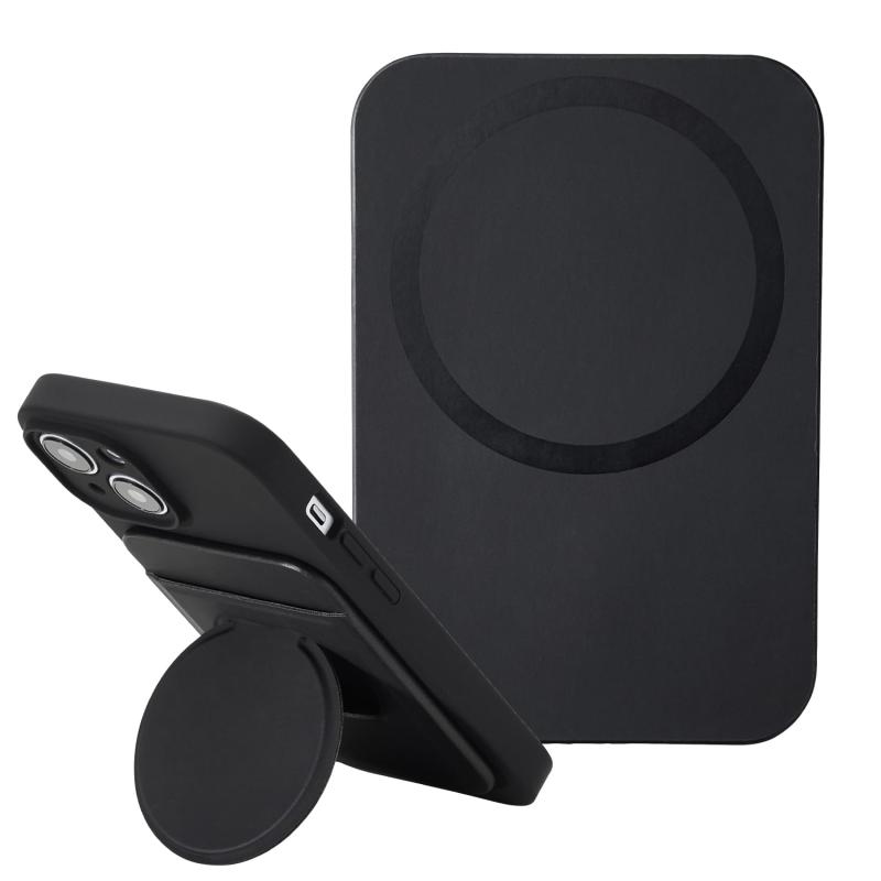 乐天商城 - エレコム スマホスタンド ホルダー MagSafe iPhone 15・14・13・12/Plus/Pro/Pro Max マグネット 持ち運び カード収納 折り畳み式 ブラック PWDSMSTCCBK