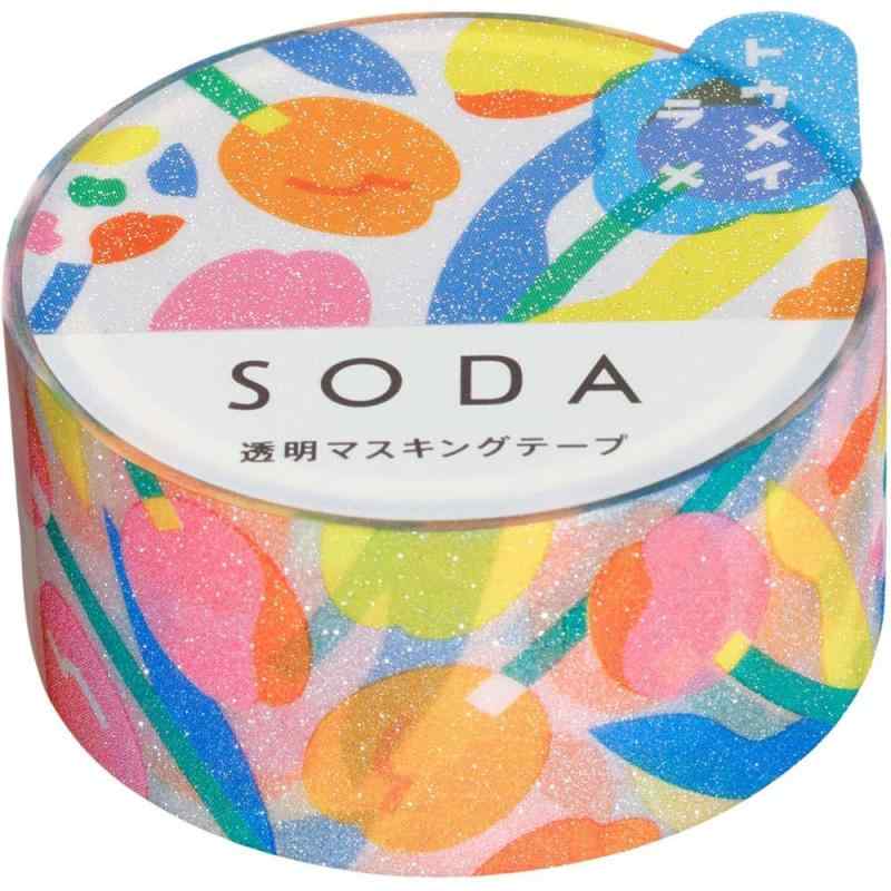 乐天商城 - キングジム マスキングテープ SODA 透明 ラメタイプ チューリップ CMTG20-002