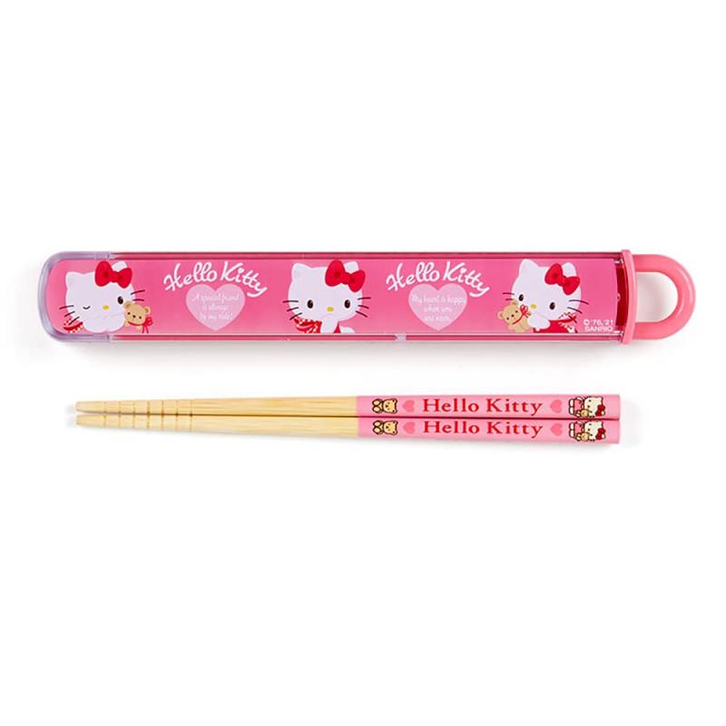 Rakuten - サンリオ(SANRIO) サンリオ 箸&ケースセット 子供用 抗菌 名前シール付き 日本製 ハローキティ キティちゃん hello kitty キャラクター 879088 SANRIO