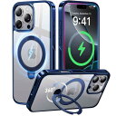 【透き通る上質感・定点360°回転】CASEKOO iPhone 16 Pro Max 用 ケース クリア 米軍MIL規格 金属感 キラキラ フィット感 MagSafe対応 最大25W急速充電対応 横縦両立 角度自在 超強磁力 耐衝撃 ラップホ