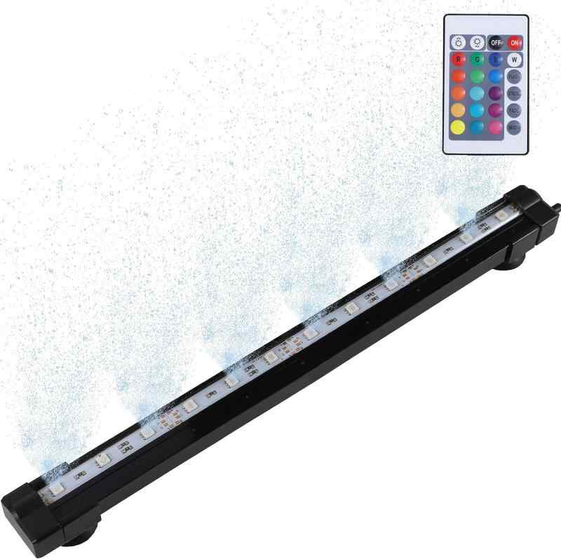 LEDGLE 気泡ライト 12LED 酸素供給 RGB七変色 水陸両用 水槽ライト 110V-240Vに対応 4.1W 水族館エア盤..