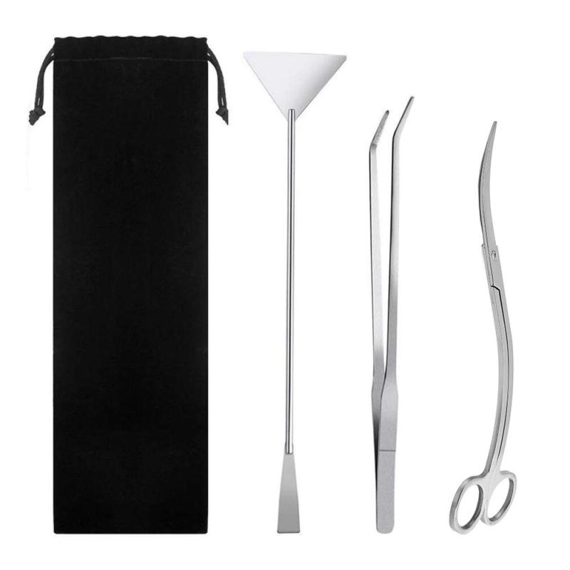 水槽 掃除 3本セット 水草 トリミング セット S字ハサミ ピンセット ウェーブ サンドフラッター ステン..