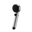 SANEI(サンエイ) ストップシャワーヘッド 節水40% アダプター付き 前面めっき 背面ブラック PS3253-80XA-CD シルバー