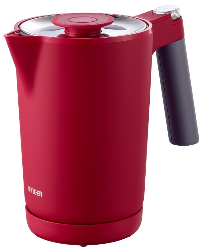 タイガー魔法瓶(TIGER) 電気ケトル 温度調節機能付き 湯沸かし コーヒードリップ ステンレス 1.0L 転倒お湯漏れ防止 カラだき防止 蒸気レス レッド PTQ-A100RR