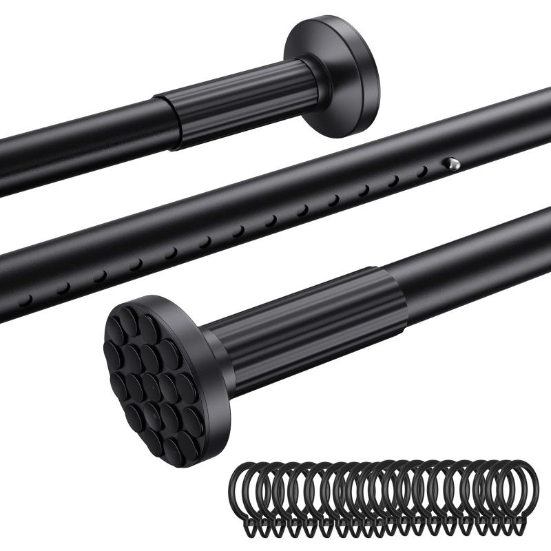 Goowin つっぱり棒 128-330cm 強力 突っ張り棒 黒 つぎあわせ式ツッパリ棒 強負荷 室内 洗濯物干し 耐..