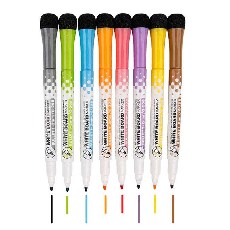 サムコス ホワイトボード マーカー マグネット付き 蛍光 マーカーペン 水性 お絵描き 丸芯 2mm 消しゴ..