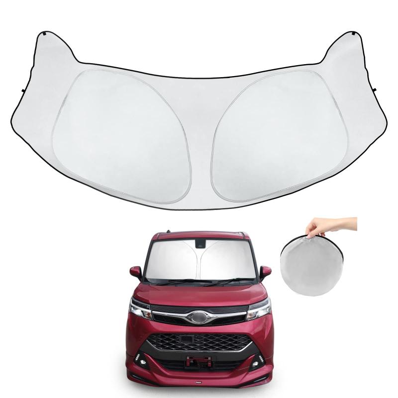 ASZSK トヨタ ルーミー タンク 専用 サンシェード フロント シェードカーテン M900A M910A Roomy Tank 専用 サンシェード 車 フロント ガラス用 シェード 日除け UVカット 遮光 車中泊 折り畳み式 取