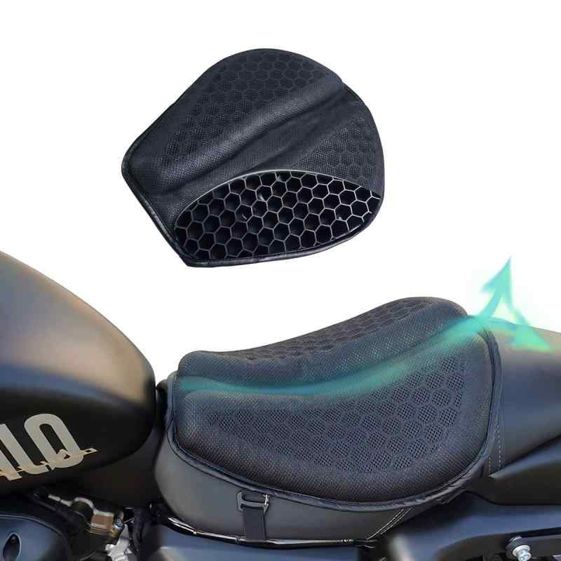 Ceskony バイクシートクッション ゲルクッション 通気性 200個通気孔 3Dメッシュシートカバー 衝撃吸収 体圧分散 滑り止め 取り付け簡単 人間工学 快適なツーリング バイク用品(40*36.5*3cm)