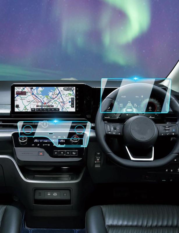 【4枚】ニッサン セレナ C28型 6代目 液晶メーター＆エアコンスクリーン フィルム セレナ c28 フィルム..