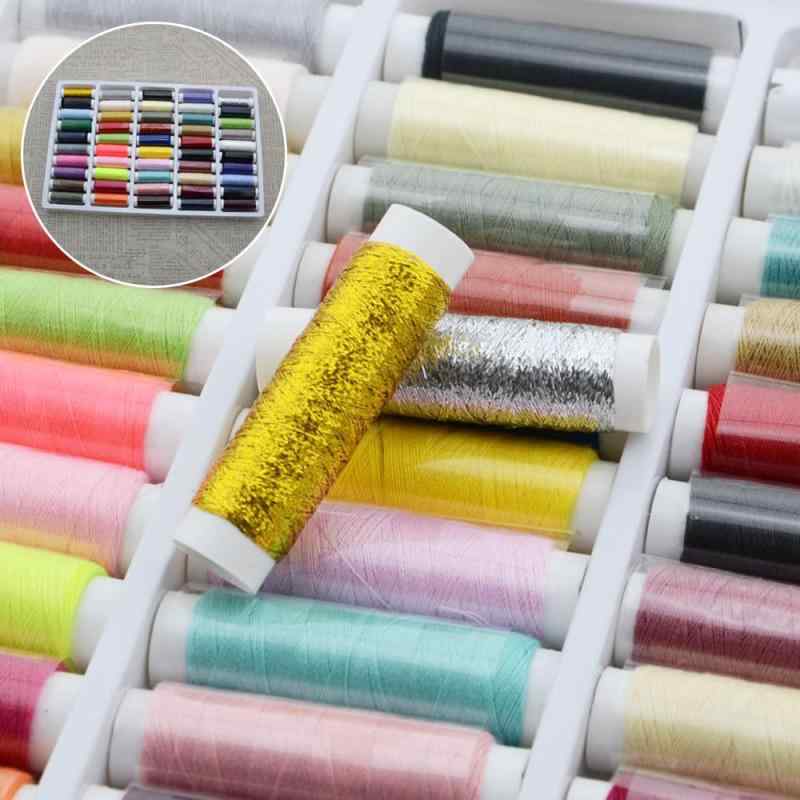 サムコス 手縫い糸 ミシン糸 50色セット 小巻 手縫い飾り糸 手芸 DIY 裁縫 刺繍用 家庭用 カラフル 初心者 約110メートル/巻