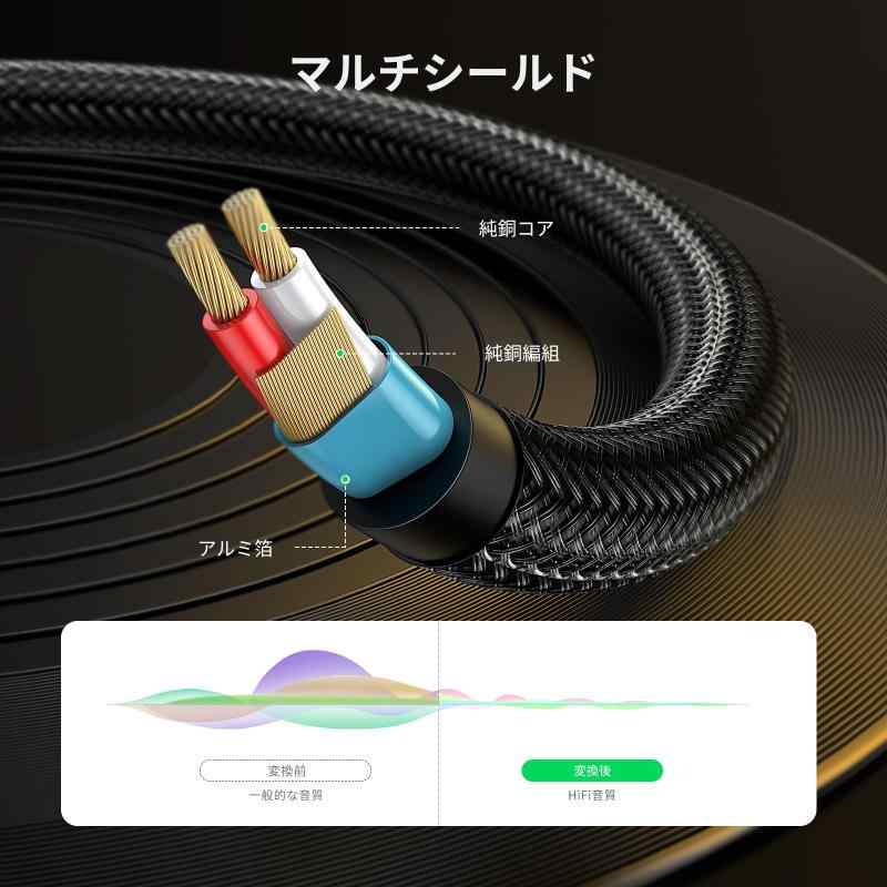 UGREEN オーディオ変換ケーブル 3.5mmミニプラグ to 6.35mm標準プラグ オス-オス ...