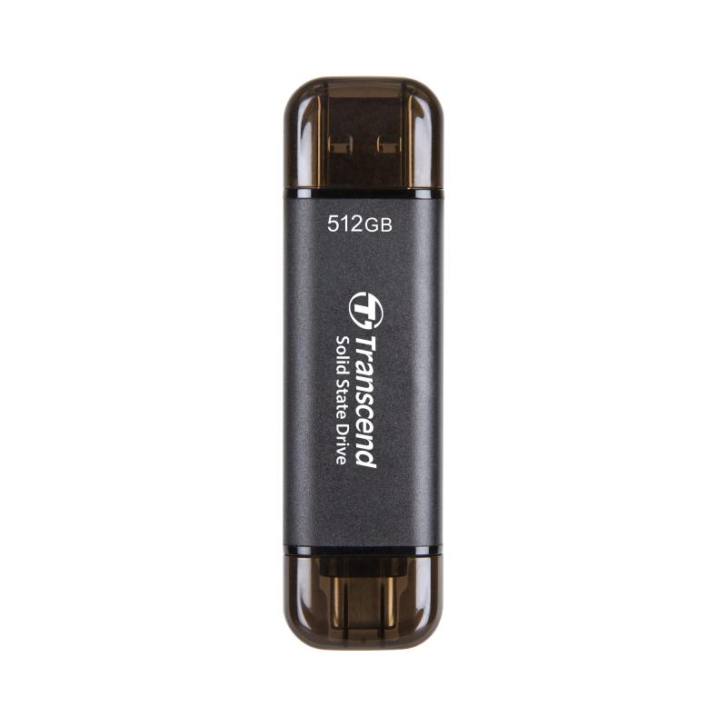トランセンドジャパン トランセンド ポータブルSSD 512GB 高速 最大1050 MB/s 超小型,軽量11g Type-A/Type-C 両対応 PS4/PS5 動作確認済 USB 10Gbps TS512GESD310C