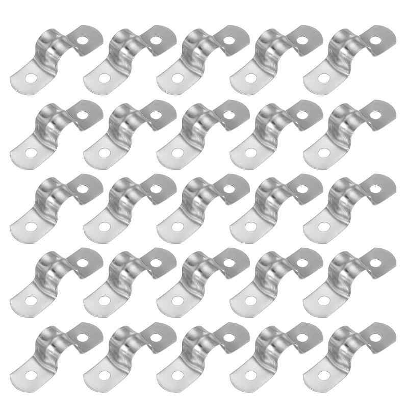 サドルバンド 10mm 2穴 パイプクランプ パイプ固定金具 304ステンレス 配管 サドル パイプ ケーブルワイヤ 固定用 25個