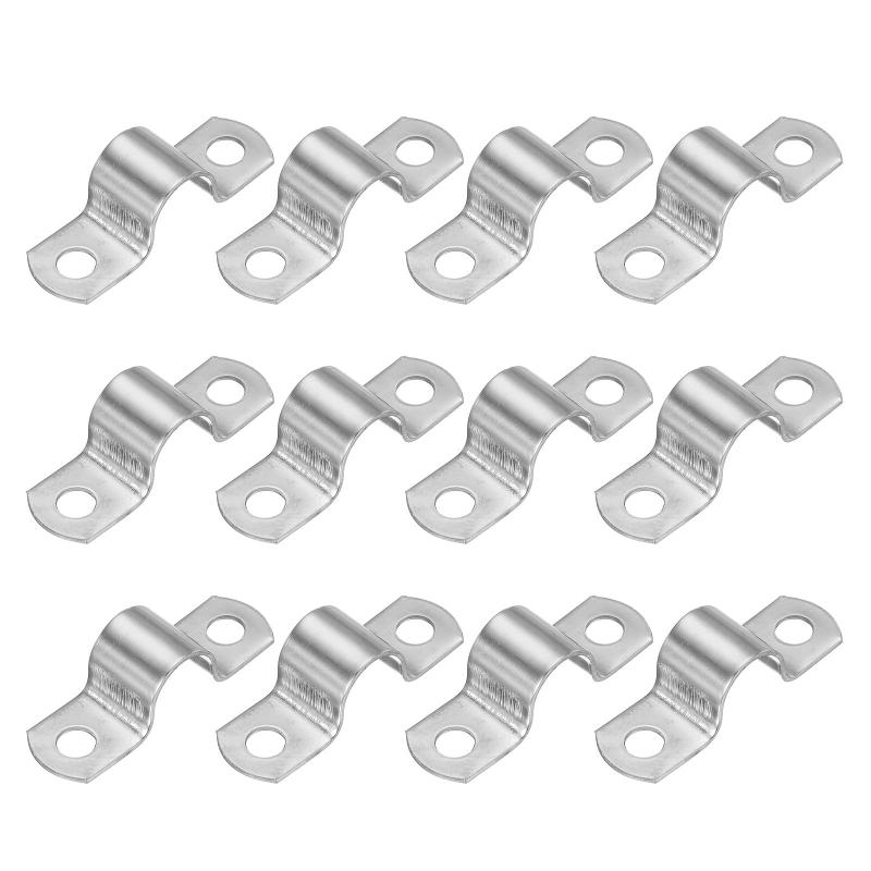 サドルバンド 16mm 2穴 パイプクランプ 厚い パイプ固定金具 304ステンレス 配管 サドル パイプ ケーブルワイヤ 固定用 12個