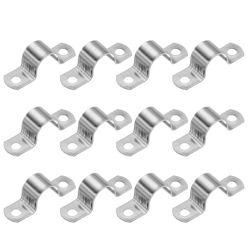 サドルバンド 20mm 2穴 パイプクランプ 厚い パイプ固定金具 304ステンレス 配管 サドル パイプ ケーブルワイヤ 固定用 12個