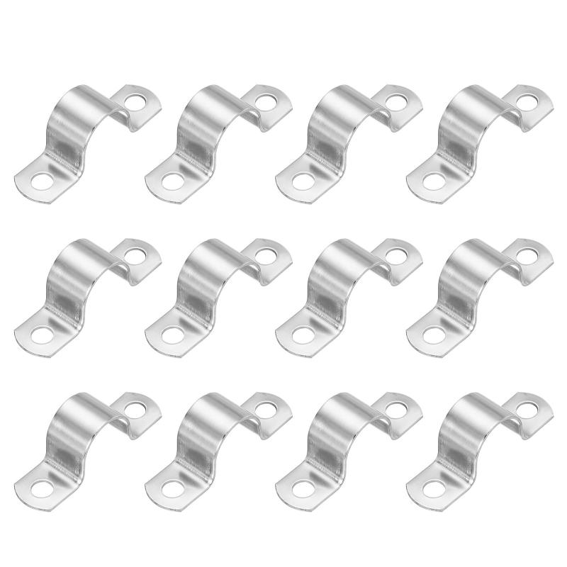 サドルバンド 22mm 2穴 パイプクランプ 厚い パイプ固定金具 304ステンレス 配管 サドル パイプ ケーブルワイヤ 固定用 12個